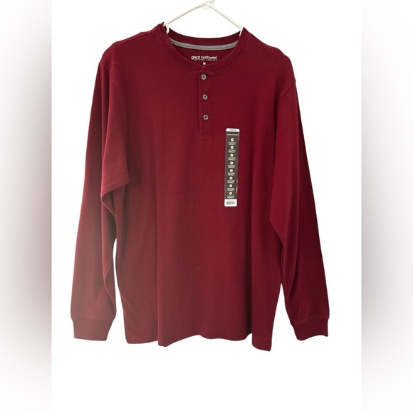 Great Northwest Clothing Company Other - Great Northwest Clothing Company Deep Red Long Sleeve Henley